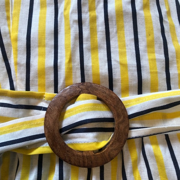Asos yellow striped sweetheart belted top - Picture 4 of 8